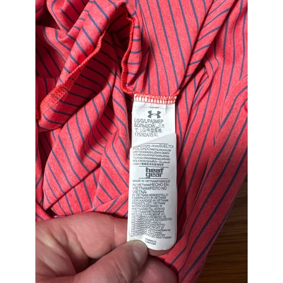 Under Armour HeatGear Loose Fit Striped Polo Shirt Men"s Size L - Picture 5 of 9
